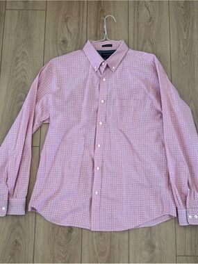 Banana Republic Mens Pink Button-Down Shirt - Untucked Fit